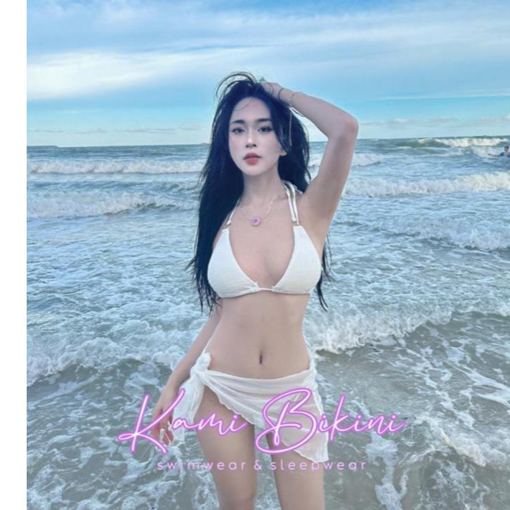 Bikini 2 mảnh đi biển sexy chất xốp nhăn phối khoen nhiều màu sẵn đệm mút, Đồ bơi nữ 2 mảnh sang chảnh sexy  - Mã H01 | BigBuy360 - bigbuy360.vn