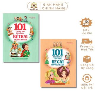 Sách: combo 101 truyện hay theo bước bé gái tt + 101 truyện hay theo bước bé trai tt
