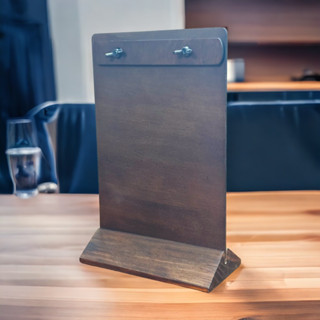 Menu gỗ size A4/A5 kẹp giấy cho Quán cafe, Nhà hàng - đế gỗ Thông tam giác  - Miễn phí Khắc LOGO