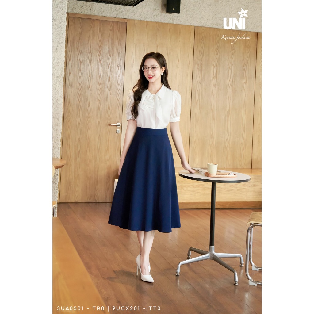 Chân Váy Nữ UNIVTH Công Sở Dáng Xòe Cao Cấp 9UCX201 Uni Korean Fashion