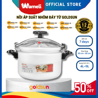 Nồi áp suất nhôm Goldsun GPC1930, nồi hầm đáy từ đa năng dung tích 4L,5L,7L,9L,11L