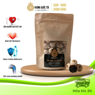 Tỏi Đen Lý Sơn chính gốc, nhiều tép - Vương Quốc Tỏi - túi 200g