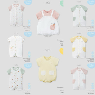 Body liền cộc cho bé 3-12M Nous các màu vải chất liệu mùa hè