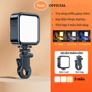 Đèn Led Selfie Mado Cầm Tay Nhỏ Gọn Hỗ Trợ Ánh Sáng Chụp Ảnh Livestream Quay Video Sắc Nét