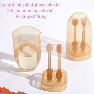 Rơ lưỡi+bàn chải silicon +Cốc