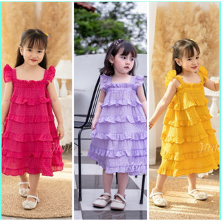 váy tiểu thư váy công chúa cho bé  gai dây nhúng 5 tầng size 12-38kg  chât đũn nhúng