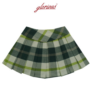 GLORIOUS Chân váy dạ ngắn xếp ly họa tiết caro lưng cao kèm quần bảo hộ Kane Skirt chất liệu dạ tweed