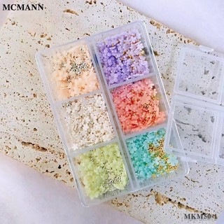 Hoa nhựa nail gắn móng khay 6 màu