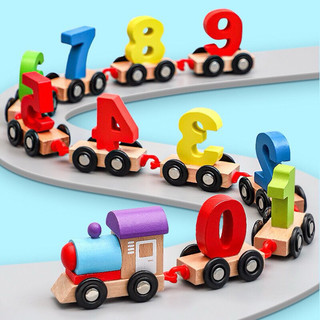 Đoàn tàu chở số 0 - 9 bằng gỗ cho bé vui học làm quen con số