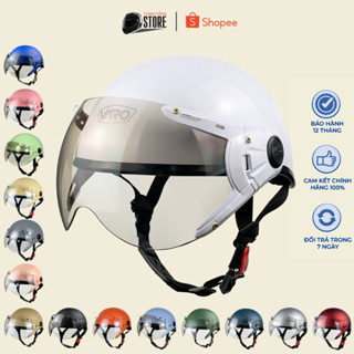 Mũ Bảo Hiểm Nửa Đầu Nam/Nữ A33K VARO - Nón Có Kính Chắn Gió Chống Tia Uv - Bh 12 Tháng