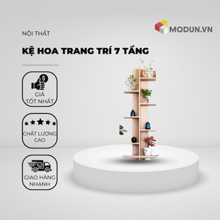Kệ hoa trang trí 7 tầng modun.vn, bằng gỗ mdf không cong vênh -mkk-007