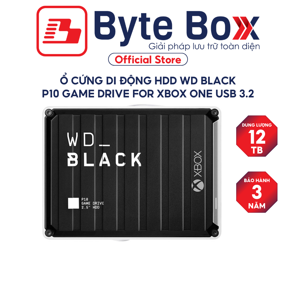 Ổ cứng di động HDD Western Digital Black P10 Game Drive For XBox One USB3.2 5TB / 12TB Bảo hành 3 năm