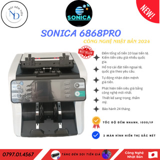 Máy Đếm Tiền Sonica 6868 Pro - Công Nghệ Quét Hình Ảnh CIS Hiện Đại, Phát Hiện Tiền Gi.ả Chính Xác 2024new