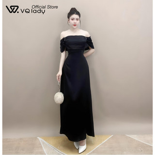Đầm lụa thiết kế D40 phối lưới sang chảnh
