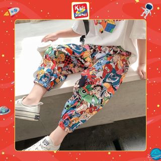 Quần dài màu phối nhiều hình nhân vật hoạt hình cho bé gái & bé trai (N00812)