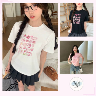 Áo Thun Baby Tee Nữ NhiNaa Store In Hình Icon Gấu Dâu A5942