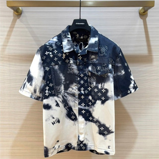 Áo sơ mi cộc tay louis vuitton xanh loang new 2024 la 1-1 on web