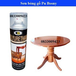 Sơn bóng, Sơn xịt bóng gỗ PU Bosny - màu trong - Thái Lan