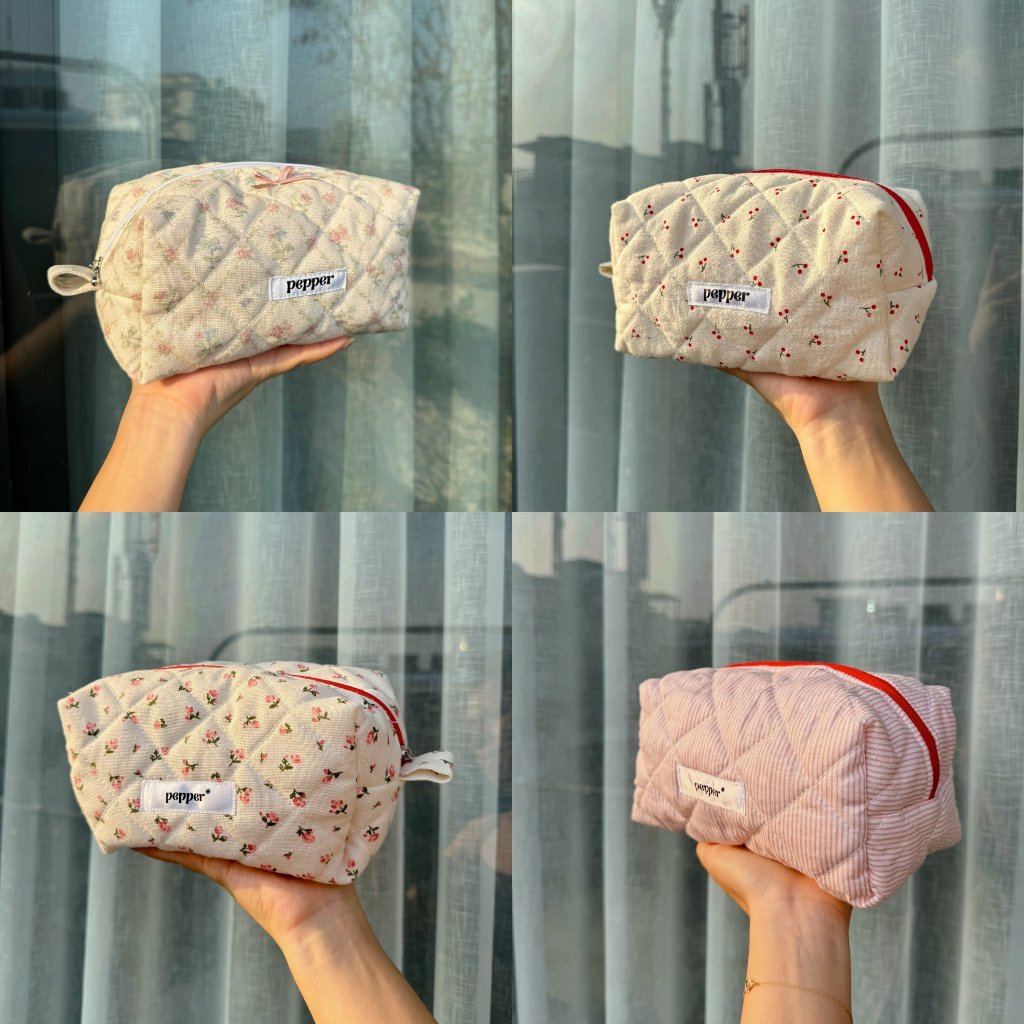 Pouch Chần Bông Dày Nhiều Màu Pepper Clothing Túi Đựng Mỹ Phẩm Make Up Hộp Bút Viết Đồ Dùng Cá Nhân 