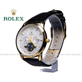 Đồng hồ Nam Rolex Black .i., dây da màu đen, thời trang, sang trọng, chống nước, chống xước