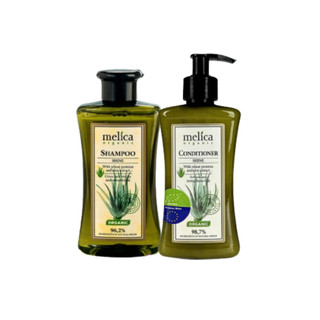 Cặp gội xả hữu cơ cho da đầu dầu bết, mềm mượt Melica Organic 300ml nha đam