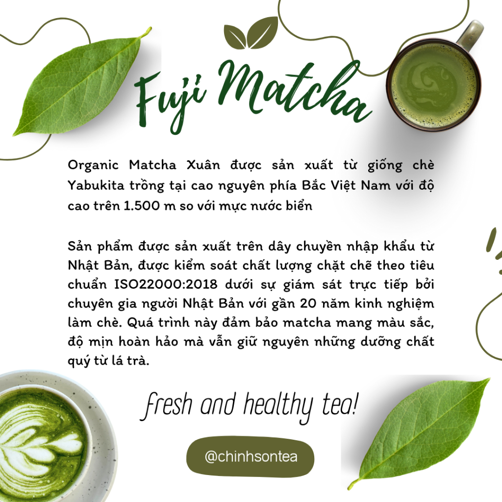 [Organic] Bột Trà Xanh Fuji Matcha Nguyên Chất Vụ Xuân Pha Đồ Uống, Đắp Mặt, Trắng Da 100g/30g | BigBuy360 - bigbuy360.vn