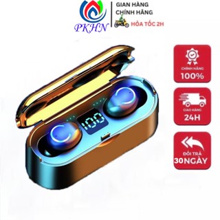 Tai nghe Bluetooth AMOI F9 TWS QUỐC TẾ không dây cảm ứng chống nước IPX5 chống ồn tích hợp sạc dự phòng 2500mAh-PKHN