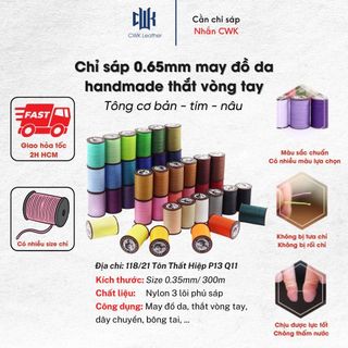 Chỉ sáp 0.65mm may đồ da, thắt vòng tay macrame Artisan Soul (tông nâu-tím-cơ bản)