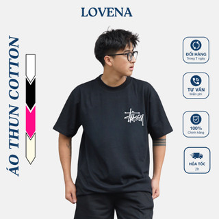 Áo Thun Stussy Nam Nữ Tay Ngắn Cổ Tròn Form Unisex Chất Dày Dặn Thoáng Mát Lovena