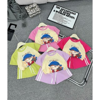 BỘ CỘC TAY PHỐI TRẮNG IN HÌNH CÔ GÁI QUỲNH ANH SHOP