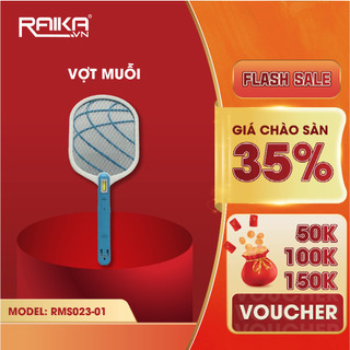 Raika 2700v vợt muỗi 2w, 350mah pin, 3 lớp lưới tích hợp đèn led - rms023-01