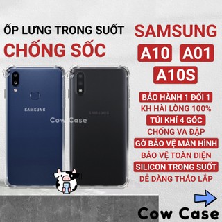 Ốp lưng Samsung A10, A10s, A01 chống sốc silicon dẻo trong Cowcase | Vỏ điện thoại ss galaxy silicon DEOT