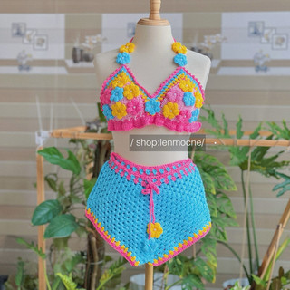 Set bikini xanh biển hot trend 2024