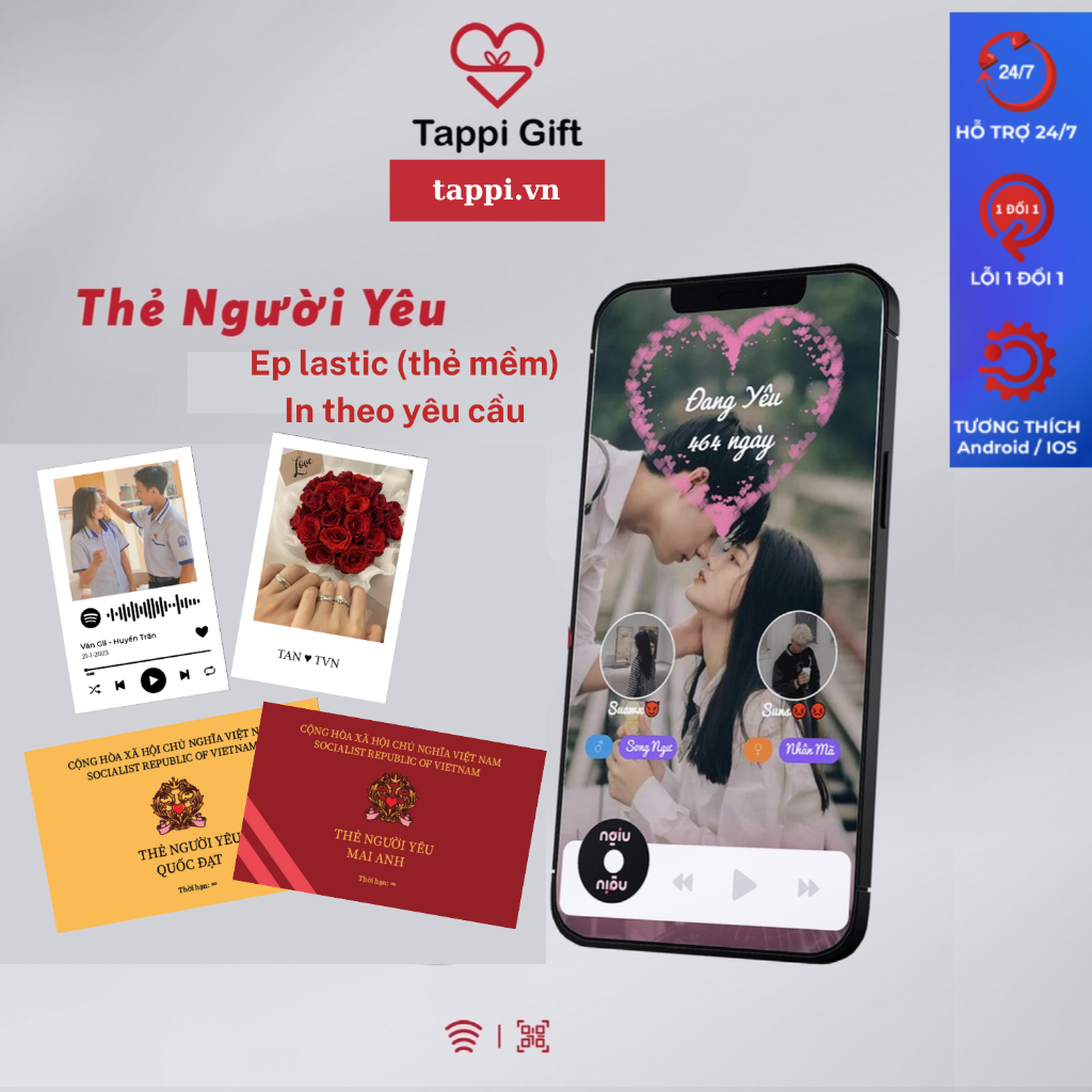 Thẻ người yêu in theo yêu cầu mẫu plastic | NGIU.ME