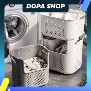  Giỏ đựng quần áo bẩn nhà tắm nhiều ngăn riêng biệt phân loại quần áo tránh ẩm mốc 