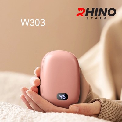 Máy sưởi ấm mini cầm tay đèn LED Rhino W303, 3 mức độ nhiệt,  Làm ấm nhanh