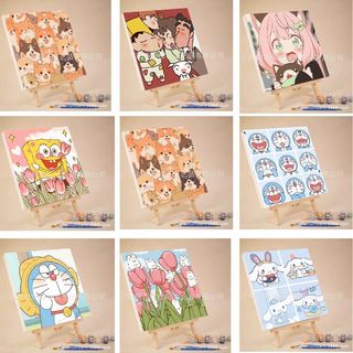 Tranh hóa số, tranh tô màu theo số,tranh sơn dầu, tô màu tranh theo số hoạt hình onepice 20x20 cm