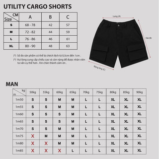 UTILITY Cargo Shorts màu / BLACK