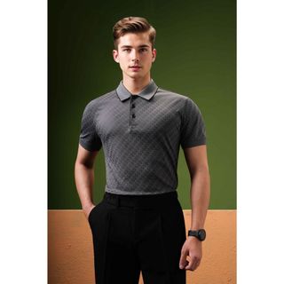 Áo polo adam store ghi họa tiết ap174g