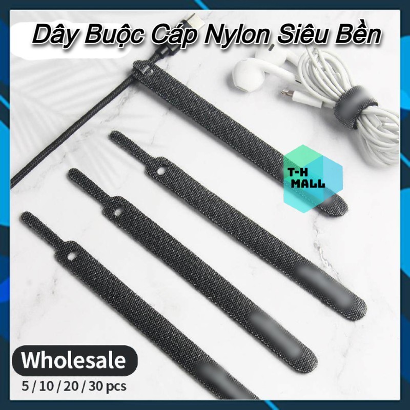 Dây Đai Buộc Dây Velcro Nylon Cáp Giữ Làm Gọn Dây Chống Rối Dây Cáp Sạc Tai Nghe Cáp HDMI Cáp Điện Tiện Lợi