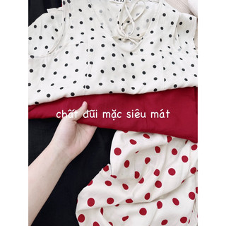 Set chấm bi cổ tim