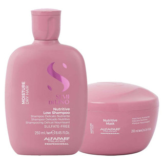 Dầu gội và hấp Moisture dành cho tóc khô xơ Semi Di Lino Nutritive Low Alfaparf Milano 250ml/200ml