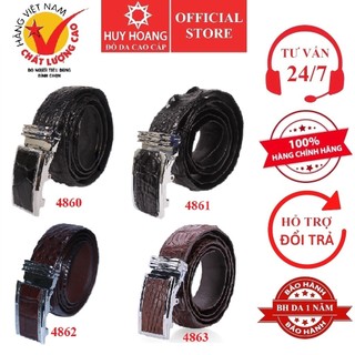 Thắt lưng nam da cá sấu huy hoàng 4p màu đen, nâu đất hp4860-61-62-63
