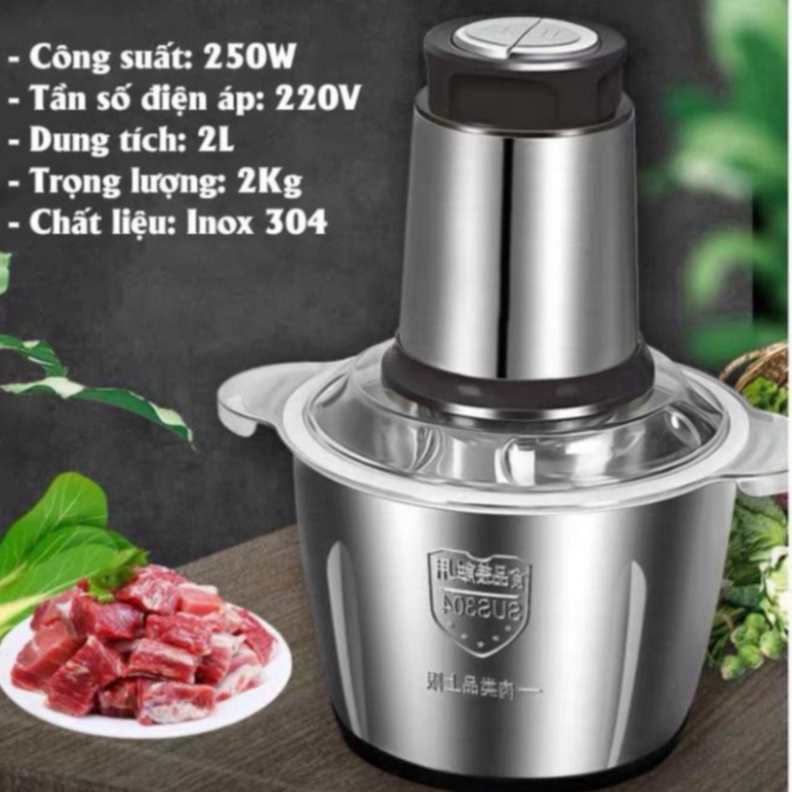 Máy Xay Thịt Cối Inox 304 4 Lưỡi Đa Năng Công Suất 2500w, Máy Xay Bear Mini Cầm Tay Siêu Khỏe Dễ Dàng Sử Dụng