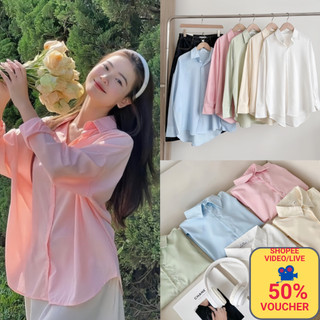 Áo sơ mi nữ tay dài chất lụa cát ÍT NHĂN FREESIZE đủ màu, Áo sơ mi kiểu nữ hàn quốc hot trend