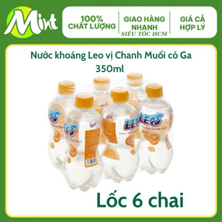 [DATE T10/25] Lốc 6 chai _ Nước khoáng có ga vị Chanh Muối/ Chanh Dây LEO - 350ml. Shop Mint Mint.