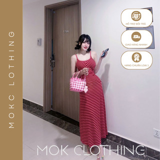 Váy maxi 2s kẻ dáng dài xoè đi chơi dạo phố, cafe , đi biển đều xinh