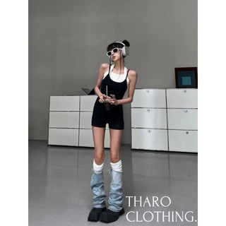 Set jumpsuit đùi 2 dây + yếm rời - tharo clothing