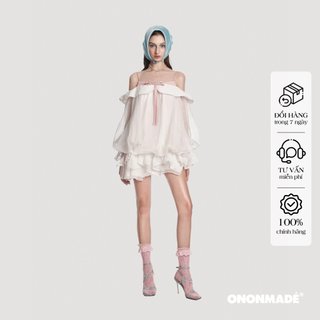 ONONMADE Đầm Váy Babydoll Hai Dây Trễ Vai Phối Nơ Iris Mini Dress (KHÔNG KÈM QUẦN)