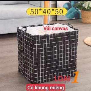 ❤️SIZE TO 100 LÍT❤️ Túi đựng quần áo chăn màn vải canvas không thấm nước, giỏ đựng đồ đa năng